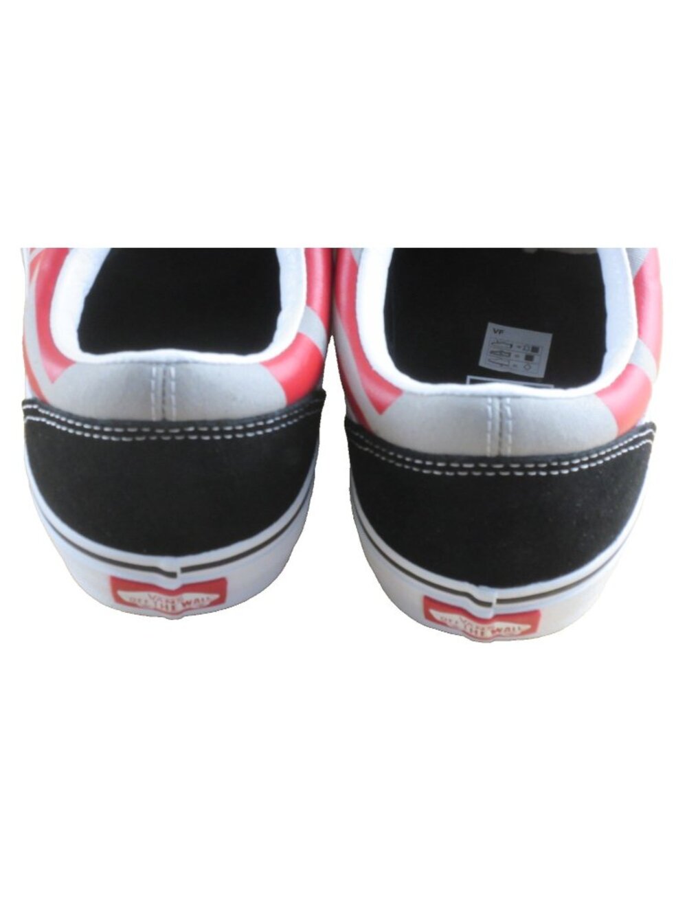 Vans Men's Old Skool Jumbo VANS Logo Black White Red Canvas Suede shoes Size 9.5 - Picture 5 of 7